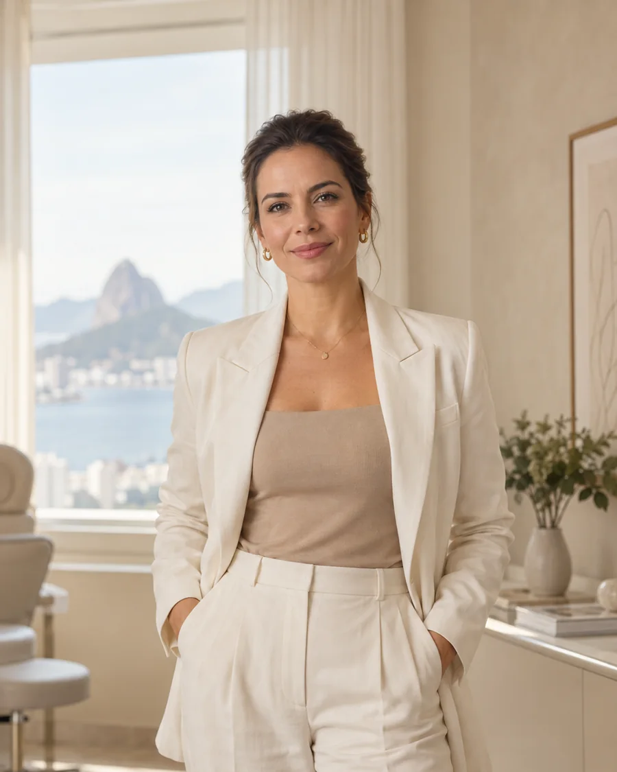 Dra. Marina Castell em seu consultório no Leblon.